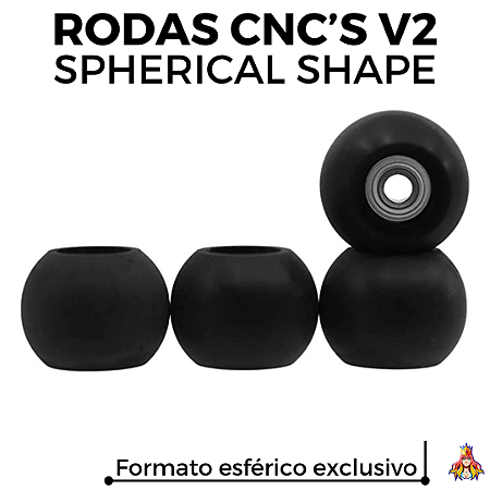 Kit de Rodas Custom CNC's V2 Spherical Shape cor Black