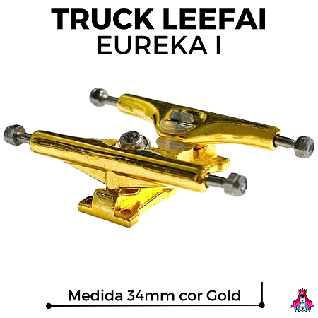 Par de Trucks Completos marca *Leefai* modelo Réplica dos trucks DT-Zero Eureka I / 34mm cor Gold