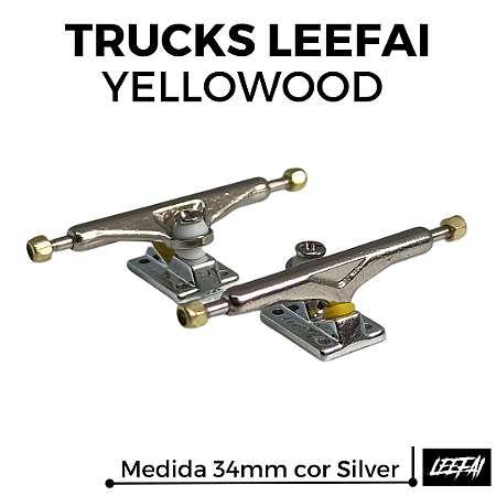 Par de Trucks Leefai Yellowood 34mm cor Silver