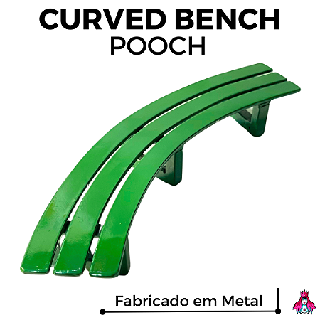 Obstáculo Pooch modelo *Curved Metal Bench* cor Verde