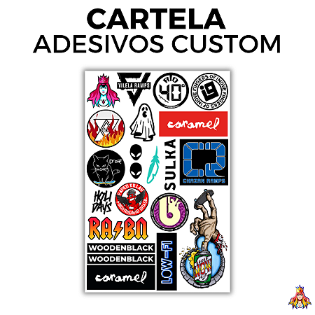Cartela Grande Adesivos *Brands* - 21 Adesivos
