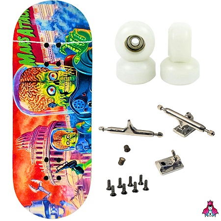 Fingerboard Performance Completo 34mm - Deck Custom + Trucks PRO 3.0 + Rodas CNC' V2 Street + Tape Alien Stardust II