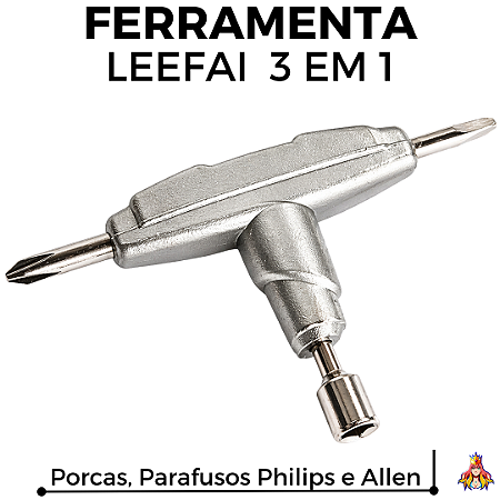 Mini Ferramenta Leefai "T" Cinza - Porcas, Parafusos Philips e Kingpings Allen