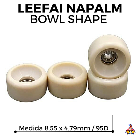 Rodas marca *Leefai* modelo ''Napalm'' (Bowl Shape) cor ''Caramelo'' 95D  (8.55 x 4.79mm)