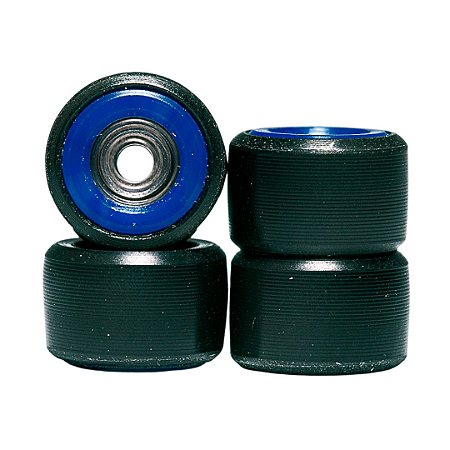 Rodas marca ''Leefai'' modelo ''Dual-Durometer'' cor Preta & Azul (Réplicas das Flat-Face Dual-Durometer)