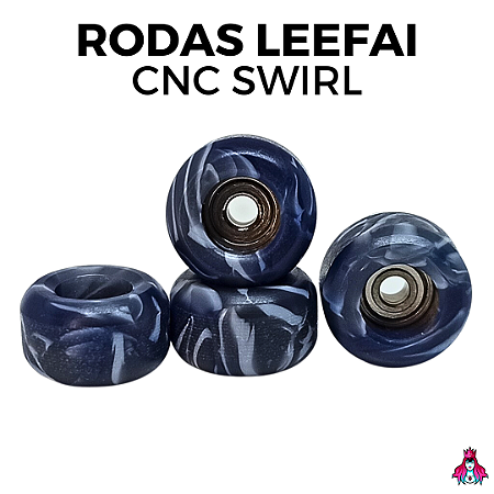 Kit de rodas *Leefai* modelo *CNC's Swirl* Azul e Cinza