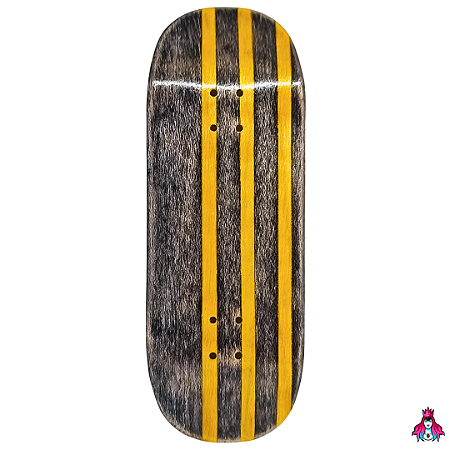 Deck marca Custom linha *Obscure* Split-Ply (34x97mm)(7.1g)(Street Shape)(Collab D'oh) + Tape Alien V2