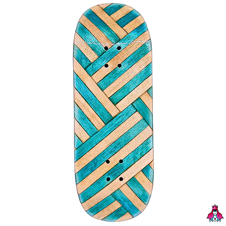 Deck marca Custom linha *Obscure* Split-Ply (34x97mm) "Pro Model Nat" (6.9g)(Street Shape)(Collab D'oh) + Tape Alien V2