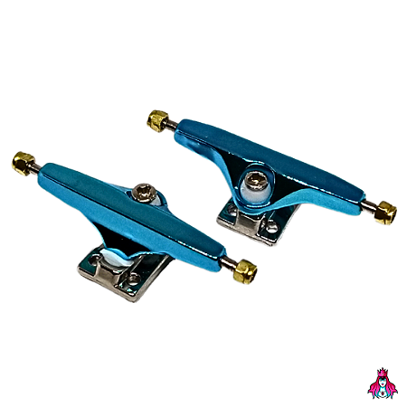 Par de Trucks Completos marca *Leefai* 34mm versão ''Kraken'' (Réplica dos Trucks Kraken) cor azul