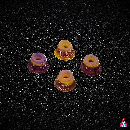 Kit de Bushings (Amortecedores) marca *Custom* modelo ''Twist'' shore (78A) (Cone Shape) Color Mix Swirl #3