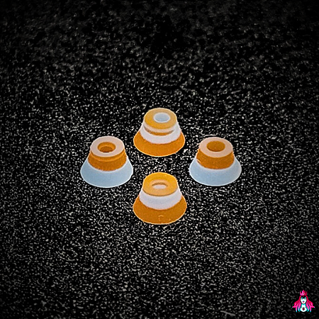 Kit de Bushings (Amortecedores) marca *Custom* modelo ''Twist'' shore (78A) (Cone Shape) Color Mix Swirl #7