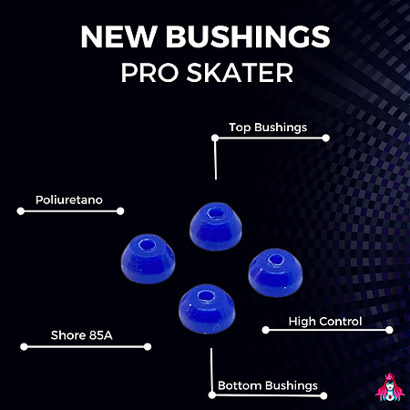 Bushings marca Custom modelo Pro Skater 85A High Control 85A cor Royal Blue (Poliuretano)