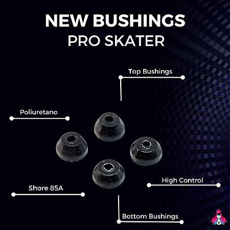 Bushings marca Custom modelo Pro Skater 85A High Control 85A cor Black (Poliuretano)