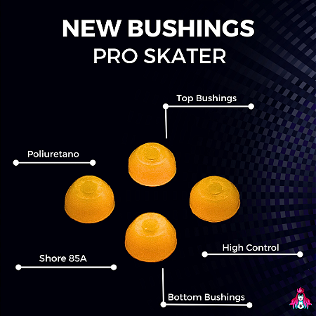 Bushings marca Custom modelo Pro Skater 85A High Control 85A cor Yellow (Poliuretano)