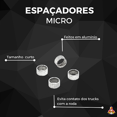 Kit de Espaçadores p/ Trucks Custom Micro Edition (5 Unidades)