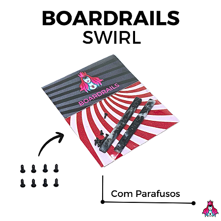 Kit de Boardrails C/ Parafusos marca *Custom* versão ''Swirl'' cor *Black & White*