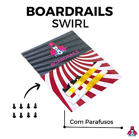 Kit de Boardrails C/ Parafusos Custom - versão "Swirl" - cor Yellow & White