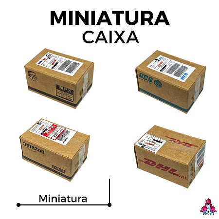 1x Miniatura Caixa Transportadora C/ Estampa, Etiqueta e Fita (1 Unidade)