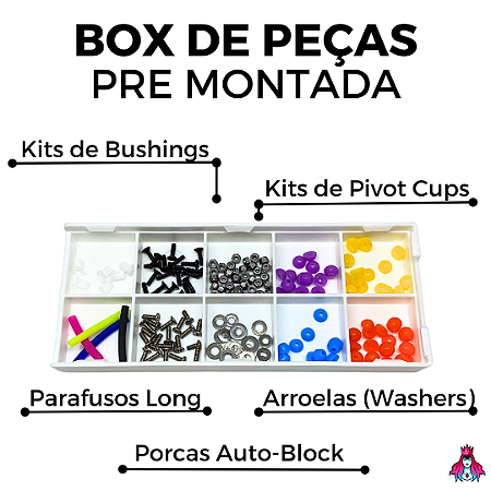 Box Organizadora de Peças Pré-Pronta C/ Peças de Reposição (Preta e Branca)(Box Organizadora)(10 Slots)