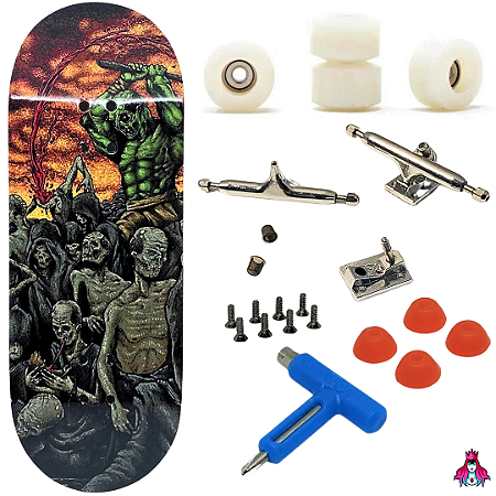 Fingerboard Premium Completo - Custom - 34mm - Zombies 2