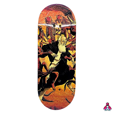 Deck marca Custom linha *Premium Series* medida 34x96mm modelo “Demons“ + Tape Alien Stardust V2 (100% Maple)