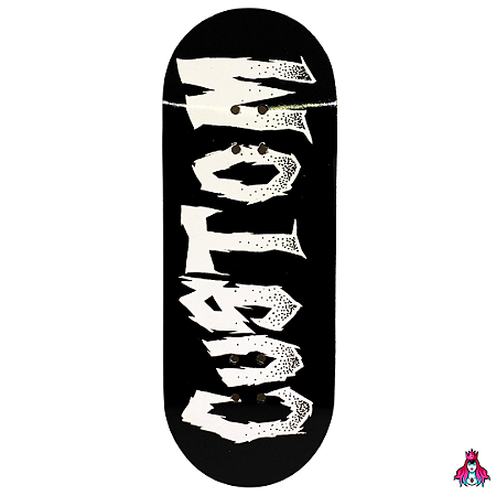 Deck marca Custom linha *Premium Series* medida 34x96mm modelo “Custom Logo Black“ + Tape Alien Stardust V2
