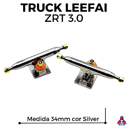 Par de Trucks Completos Leefai ZRT 3.0 34mm cor ''Silver'' (Cromado) (Réplicas dos BRT's 3.0)
