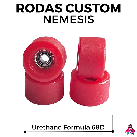 Rodas marca Custom modelo "Nemesis" Urethane Formula Dureza 68D cor Red