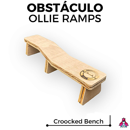 Obstáculo *Croocked Bench* marca *Ollie Fingerboards* edição Collab *Custom*