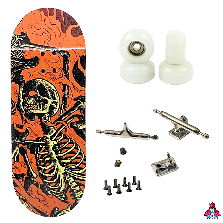Fingerboard Premium Completo 34mm -  Deck Custom + Trucks PRO 3.0 + Rodas CNC' V2 Street + Tape Alien Stardust II