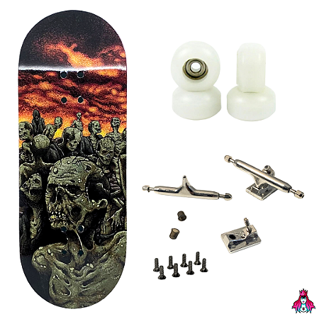 Fingerboard Premium Completo 34mm -  Deck Custom + Trucks PRO 3.0 + Rodas CNC' V2 Street + Tape Alien Stardust II
