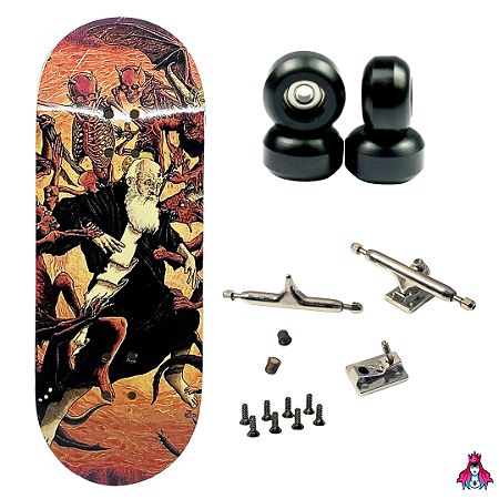 Fingerboard Premium Completo 34mm - Deck Custom + Trucks PRO 3.0 + Rodas CNC' V2 Street + Tape Alien Stardust II