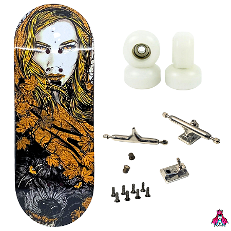 Fingerboard Premium Completo 34mm - Deck Custom + Trucks PRO 3.0 + Rodas CNC' V2 Street + Tape Alien Stardust II