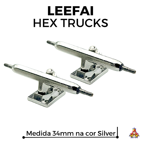 Par de Trucks Leefai Hex 34mm cor Silver