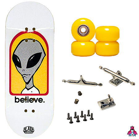 Fingerboard Premium Completo 34mm - Deck Custom + Trucks PRO 3.0 + Rodas CNC' V2 Street + Tape Alien Stardust II