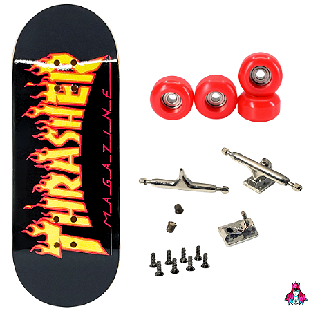 Fingerboard Premium Completo 34mm - Deck Custom + Trucks PRO 3.0 + Rodas CNC' V2 Street + Tape Alien Stardust II