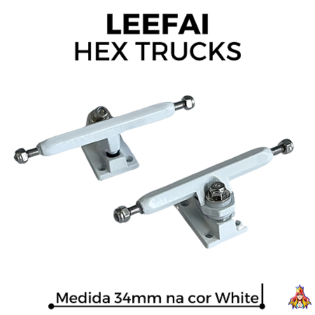 Par de Trucks Leefai Hex 34mm cor White