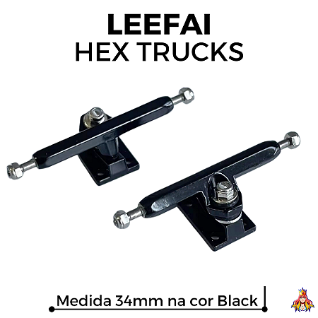Par de Trucks Leefai Hex 34mm cor Black