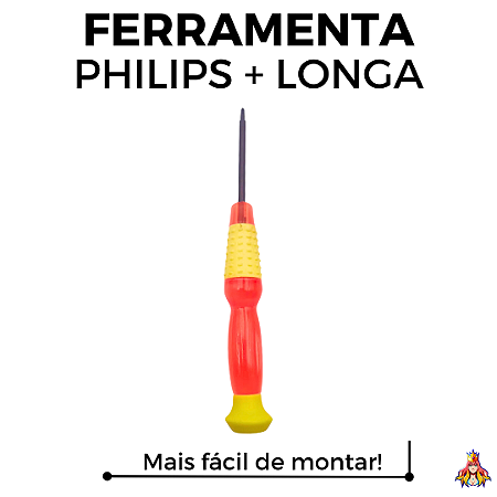Ferramenta Fingerboard Philips Longa Laranja
