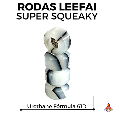 Rodas Leefai Super Squeaky White Swirl Urethane Formula 61D