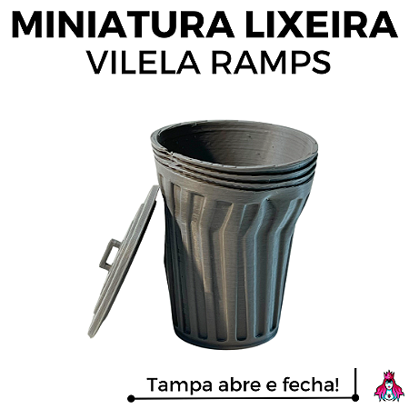 Miniatura Vilela Ramps X Custom modelo ''Smashed Trash Can'' cor Cinza Edição Limitada