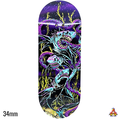 Deck Custom Premium 34mm - “Sharks“ - com Tape Alien