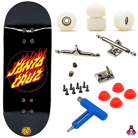 Fingerboard Premium Completo - Custom - 34mm - Santa Cruz Fire