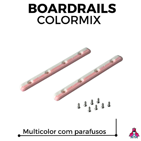 Kit de Boardrails Custom ColorMix Plastic com Parafusos cor Rosa e Branco