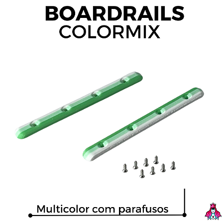 Kit de Boardrails Custom ColorMix Plastic com Parafusos cor Verde e Branco
