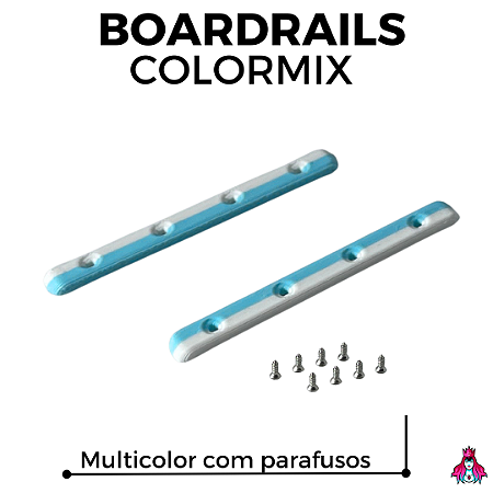 Kit de Boardrails Custom ColorMix Plastic com Parafusos cor Azul e Branco