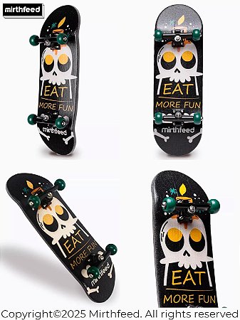 Fingerboard Completo Mirthfeed 32mm Heat-Transfer modelo Skull