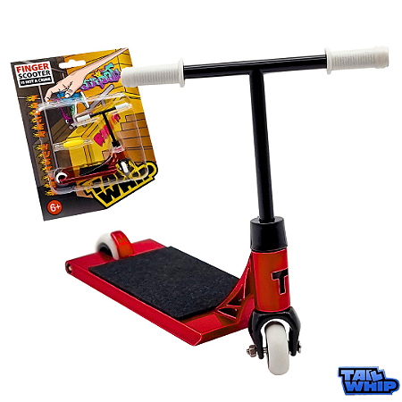 Finger Scooter Metal *Tail-Whip* edição collab *Finger Hustler* Original cor Red