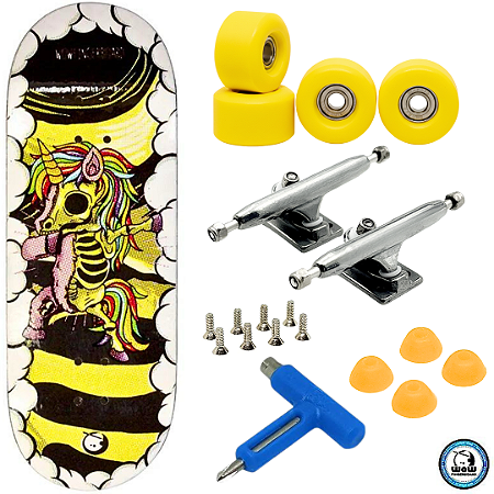 Fingerboard Premium WoW 33.5mm - Trucks G4 - Rodas Uretano 64D