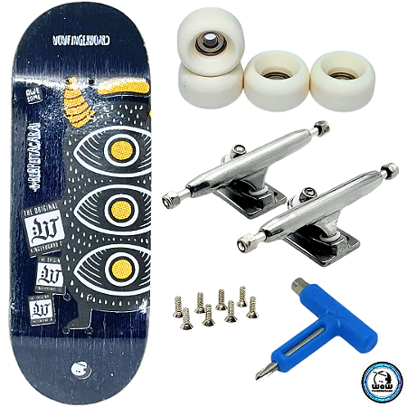 Fingerboard Premium WoW 33.5mm Awesome - Trucks Leefai G4 - Rodas Urethane PRO 65D